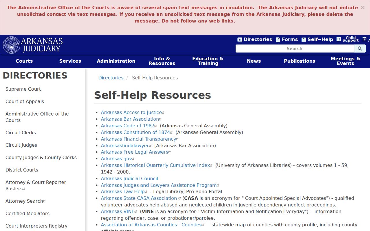 Polk County case lookup resources from the Arkansas Judiciary