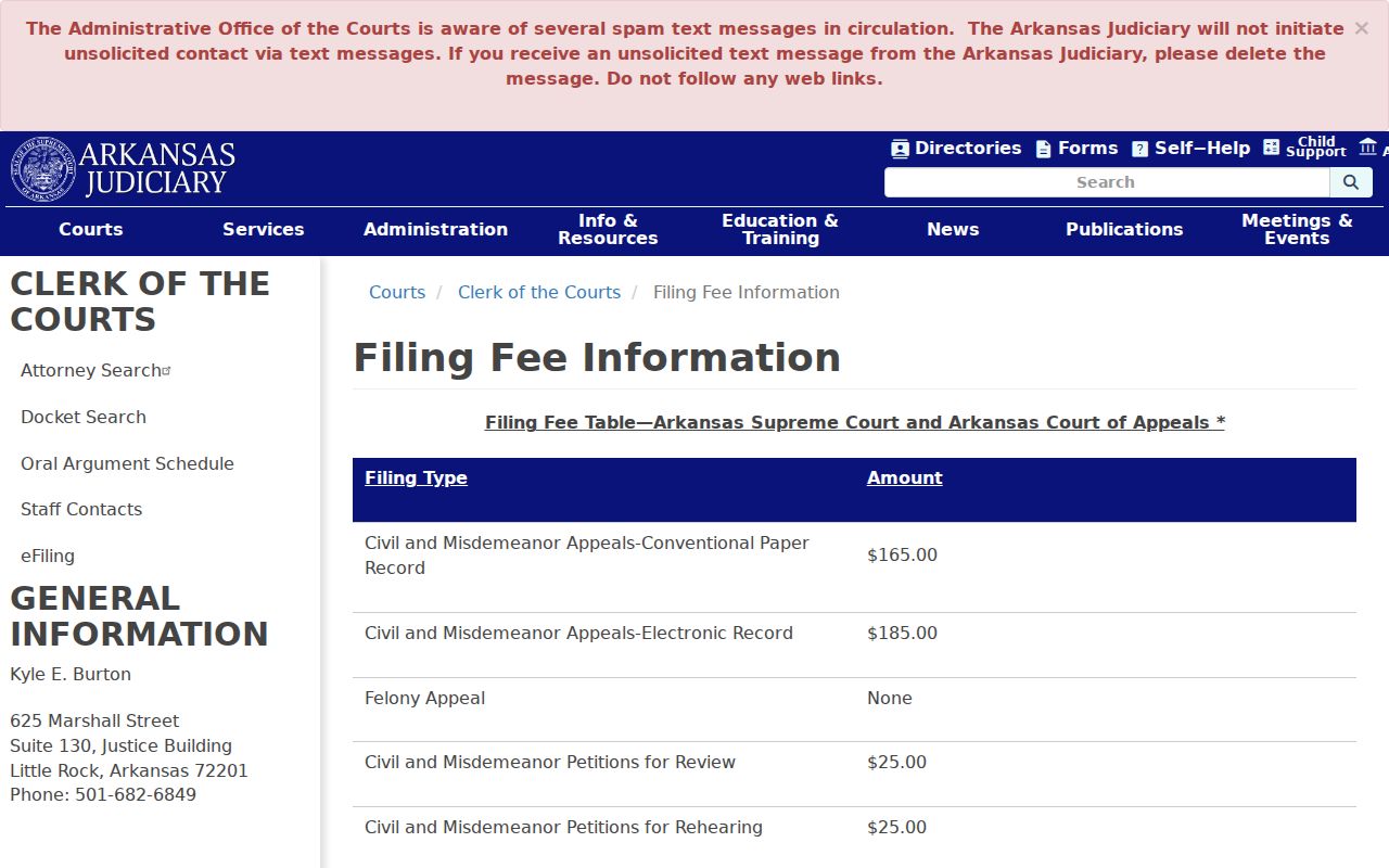 Polk County civil docket Arkansas appellate filing information