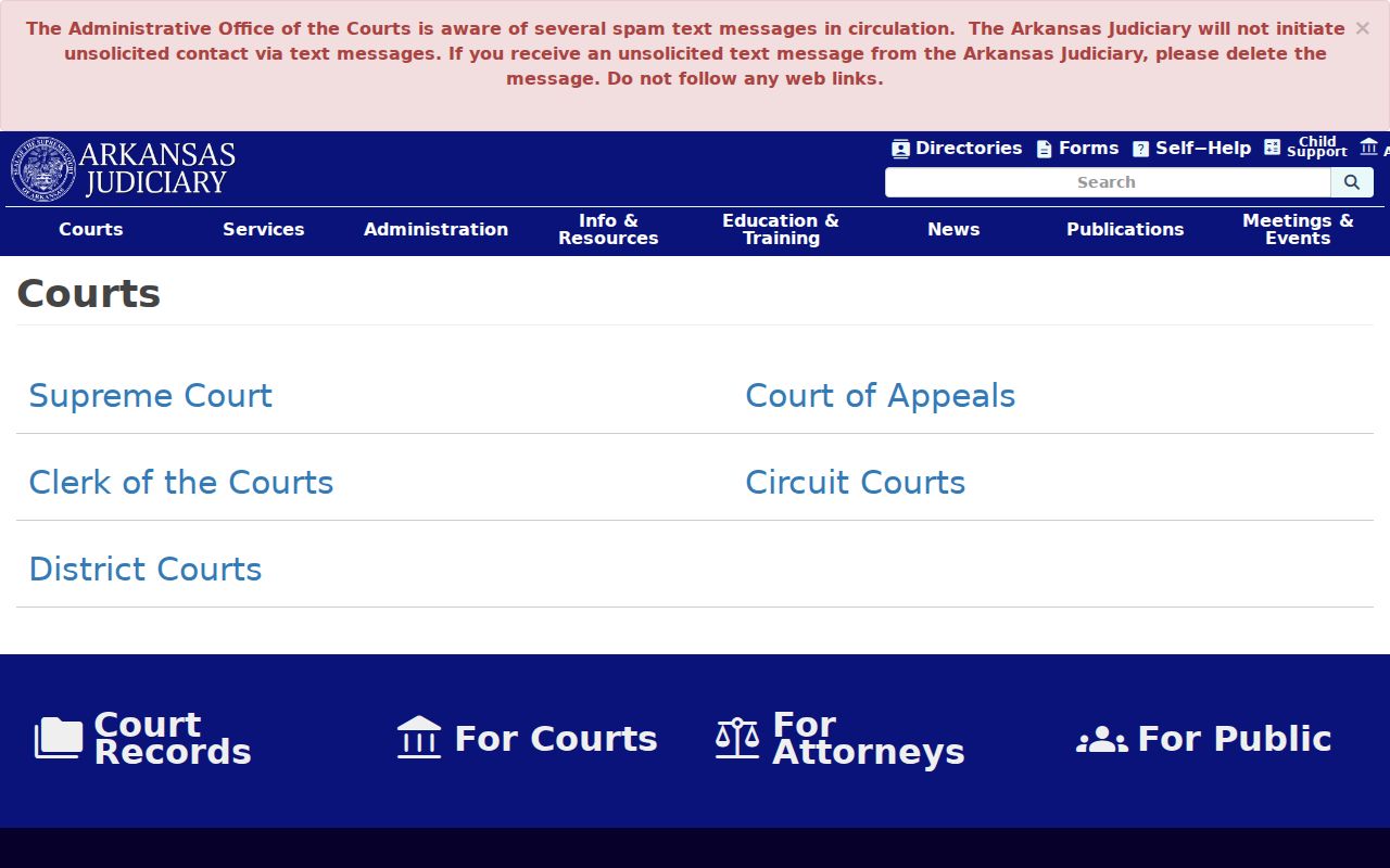 Arkansas courts directory used to route a Hatfield court docket