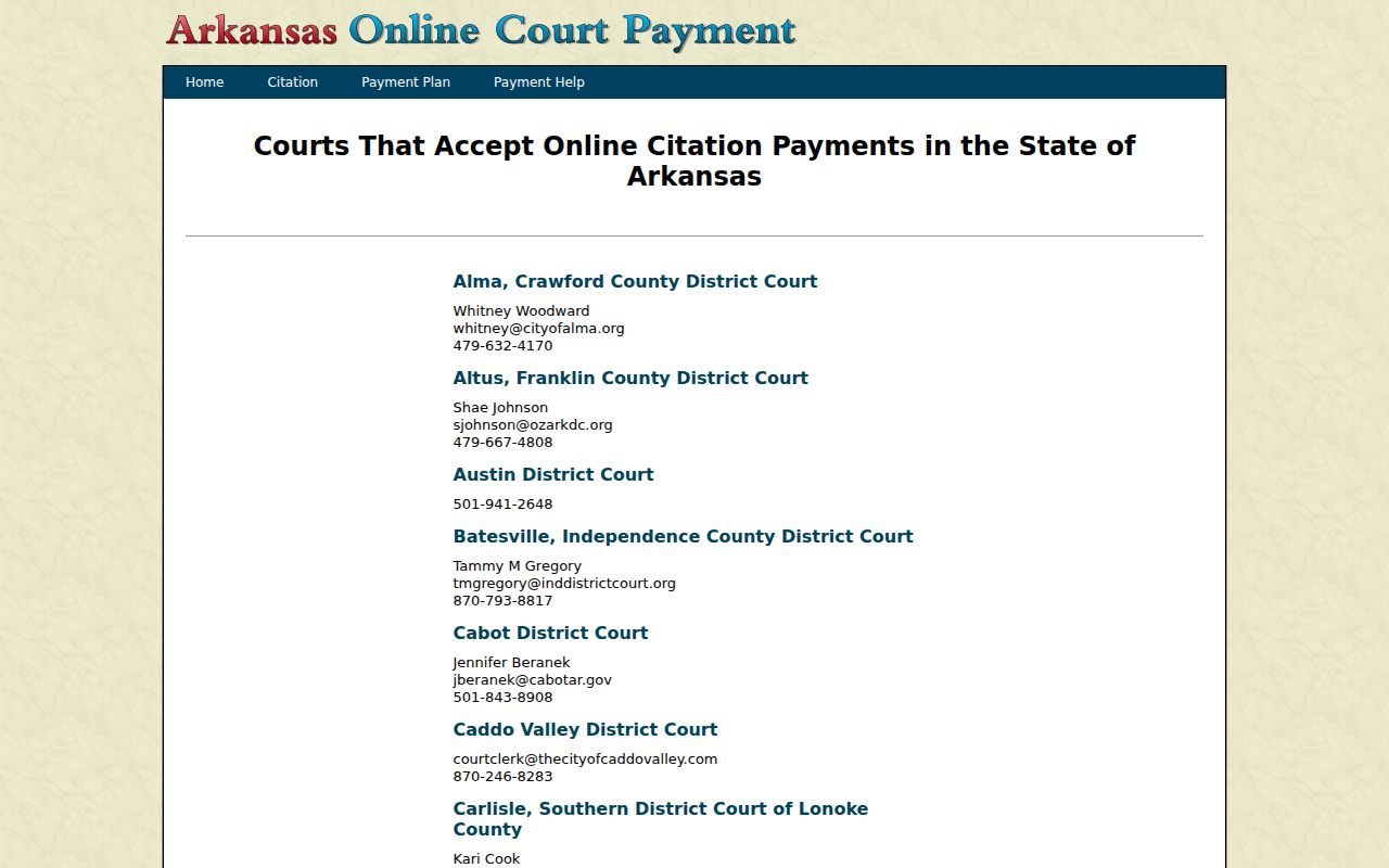 Polk County traffic ticket payment contact listing
