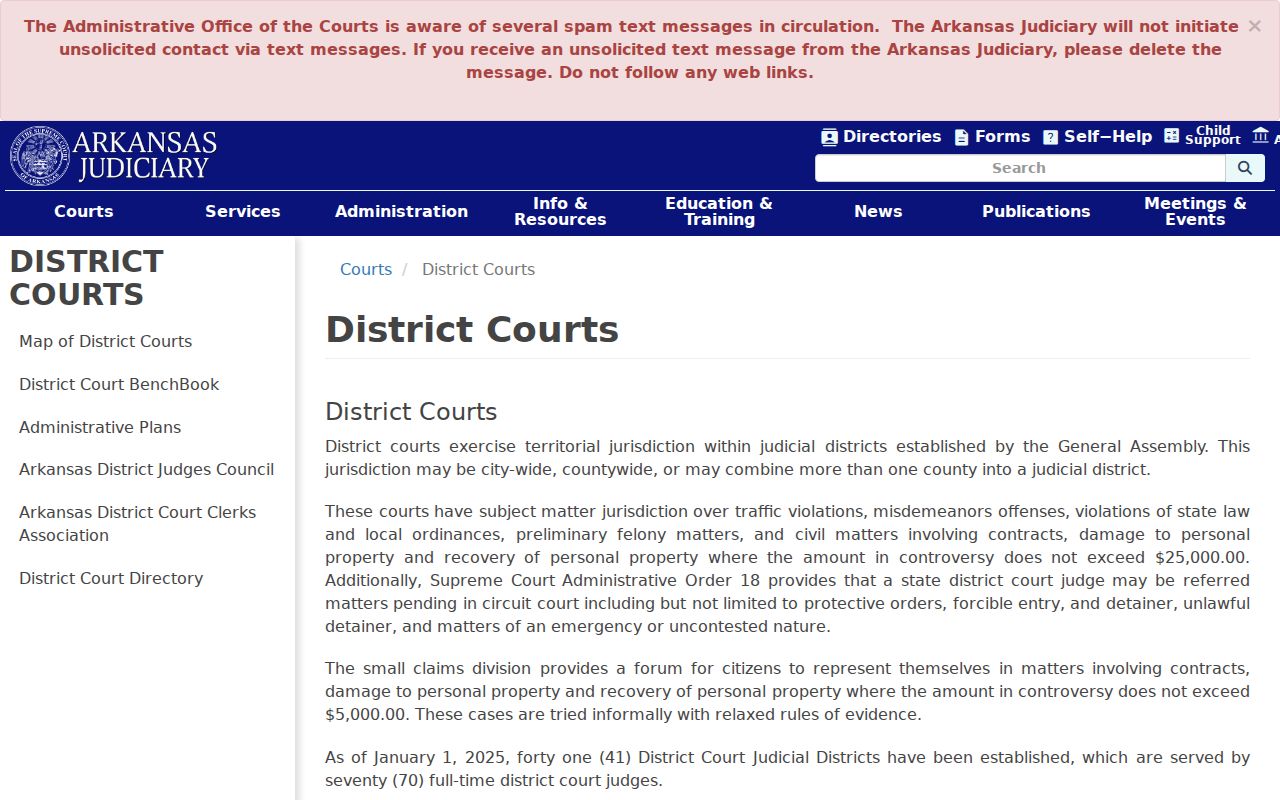 Polk County traffic court jurisdiction explained by Arkansas Judiciary