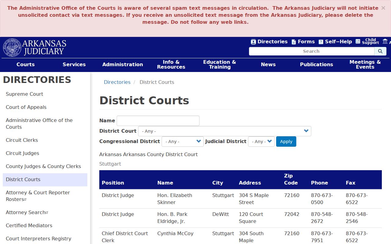 Polk County traffic court record in the District Court directory